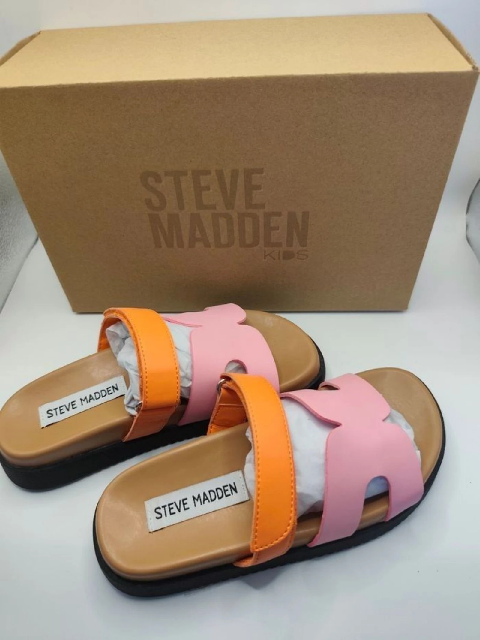 Steve Madden Kids – Sandales neuves avec boîte | Coloris rose & orange | Confortables et tendance